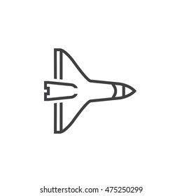 Space Shuttle line icon, outline vector logo illustration, linear pictogram isolated on white