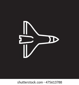 Space Shuttle line icon, outline vector logo illustration, linear pictogram isolated on black