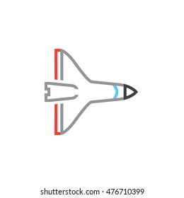 Space Shuttle line icon, outline vector logo illustration, linear pictogram isolated on white