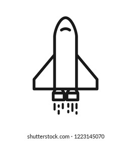 Space shuttle. Line vector. Isolate on white background. 