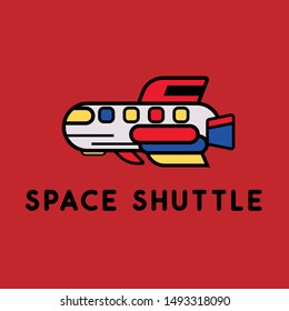 Space shuttle minimalist logo vector