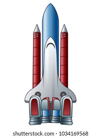 Space shuttle on white background