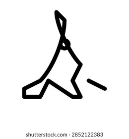 Space shuttle orbiter outline vector icon for aerospace and flight