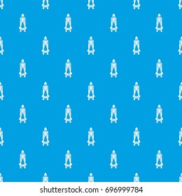 Space shuttle pattern repeat seamless in blue color for any design. Vector geometric illustration