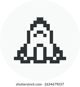 Space Shuttle Pixel icon, spaceship symbol vector design. Great for mobile app, web design, banner, game, etc