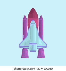 Space shuttle plane launch hand drawn vector illustration