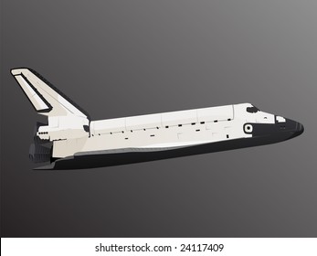 Space Shuttle Profile View in Black Space
