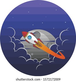 space shuttle rocket sign color logo logotype vector