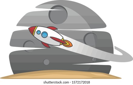 space shuttle rocket sign color logo logotype vector