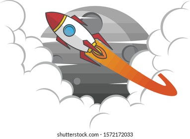 space shuttle rocket sign color logo logotype vector
