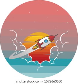 space shuttle rocket sign color logo logotype vector