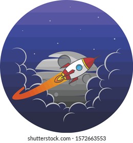 space shuttle rocket sign color logo logotype vector