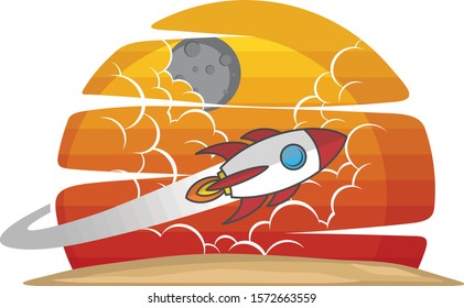 space shuttle rocket sign color logo logotype vector