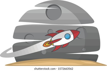 space shuttle rocket sign color logo logotype vector
