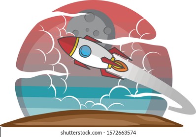 space shuttle rocket sign color logo logotype vector