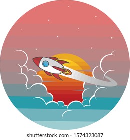space shuttle rocket sign color logo logotype vector