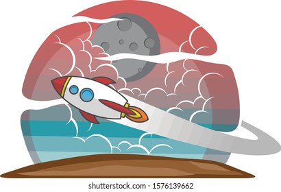 space shuttle rocket sign color logo logotype vector