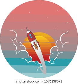 space shuttle rocket sign color logo logotype vector