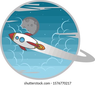 space shuttle rocket sign color logo logotype vector