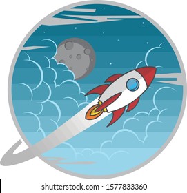 space shuttle rocket sign color logo logotype vector