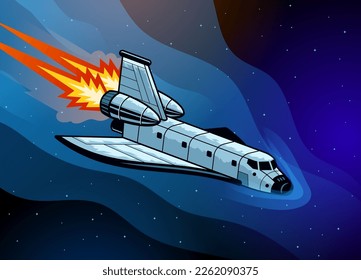 space shuttle ship in the space