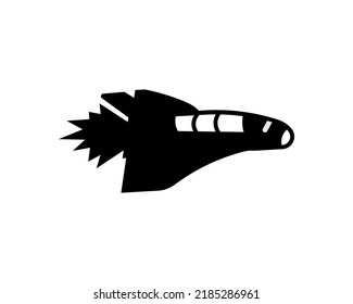 Space shuttle silhouette icon illustration  template for many purpose. Isolated on white background
