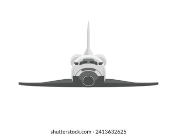 Space shuttle. Simple flat illustration. Front view.