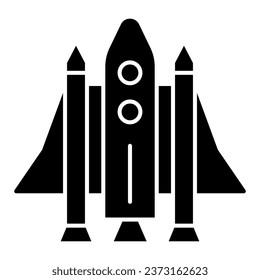 Space Shuttle solid icon, transport symbol, Spaceship vector sign on white background, rocket icon in glyph style for mobile concept and web design. Vector graphics