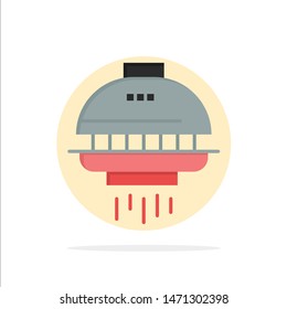 Space, Shuttle, Spacecraft, Ufo Abstract Circle Background Flat color Icon. Vector Icon Template background