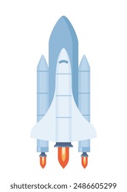 Space shuttle. Spaceship. Cosmos discovery. Space exploration concept. Vector