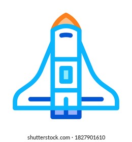 Space Shuttle Spaceship Icon Vector. Outline Space Shuttle Spaceship Sign. Isolated Contour Symbol Illustration