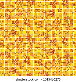 Space, shuttle, star, planet, meteorite, moon, unidentified flying object, pattern. Background texture