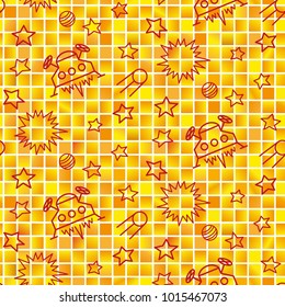 Space, shuttle, star, planet, meteorite, moon, unidentified flying object, pattern. Background texture