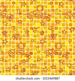 Space, shuttle, star, planet, meteorite, moon, unidentified flying object, pattern. Background texture