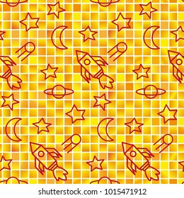 Space, shuttle, star, planet, meteorite, moon, unidentified flying object, pattern. Background texture