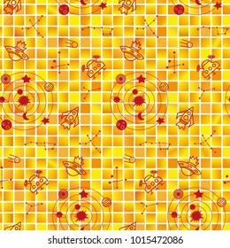Space, shuttle, star, planet, meteorite, moon, unidentified flying object, pattern. Background texture