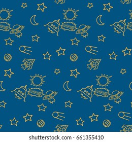 Space, shuttle, star, planet, meteorite, moon, unidentified flying object, pattern. Background texture