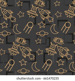 Space, shuttle, star, planet, meteorite, moon, unidentified flying object, pattern. Background texture