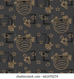 Space, shuttle, star, planet, meteorite, moon, unidentified flying object, pattern. Background texture
