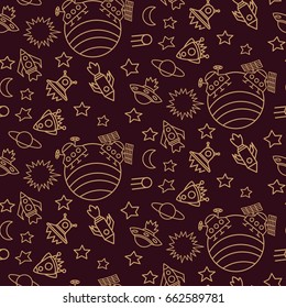 Space, shuttle, star, planet, meteorite, moon, unidentified flying object, pattern. Background texture