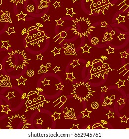 Space, shuttle, star, planet, meteorite, moon, unidentified flying object, pattern. Background texture