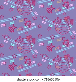 Space, shuttle, star, planet, meteorite, moon, unidentified flying object, pattern. Background texture