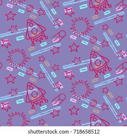Space, shuttle, star, planet, meteorite, moon, unidentified flying object, pattern. Background texture