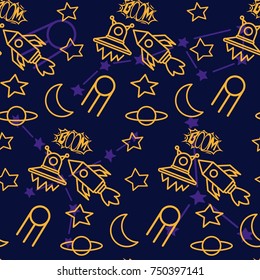 Space, shuttle, star, planet, meteorite, moon, unidentified flying object, pattern. Background texture