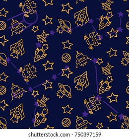 Space, shuttle, star, planet, meteorite, moon, unidentified flying object, pattern. Background texture