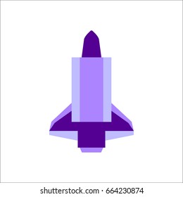 Space shuttle symbol simple flat icon on background