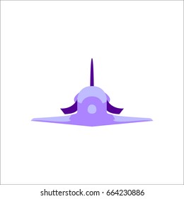Space shuttle symbol simple flat icon on background
