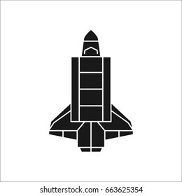 Space shuttle symbol simple silhouette icon on background
