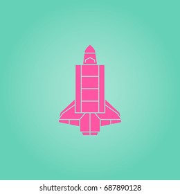 Space shuttle symbol simple silhouette icon on background