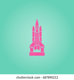 Space shuttle symbol simple silhouette icon on background